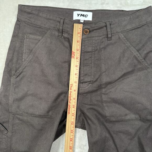 YMC Painter Trousers Pants Men’s Size 30 Brown Carpenter Baggy Denim $230 - Picture 8 of 9